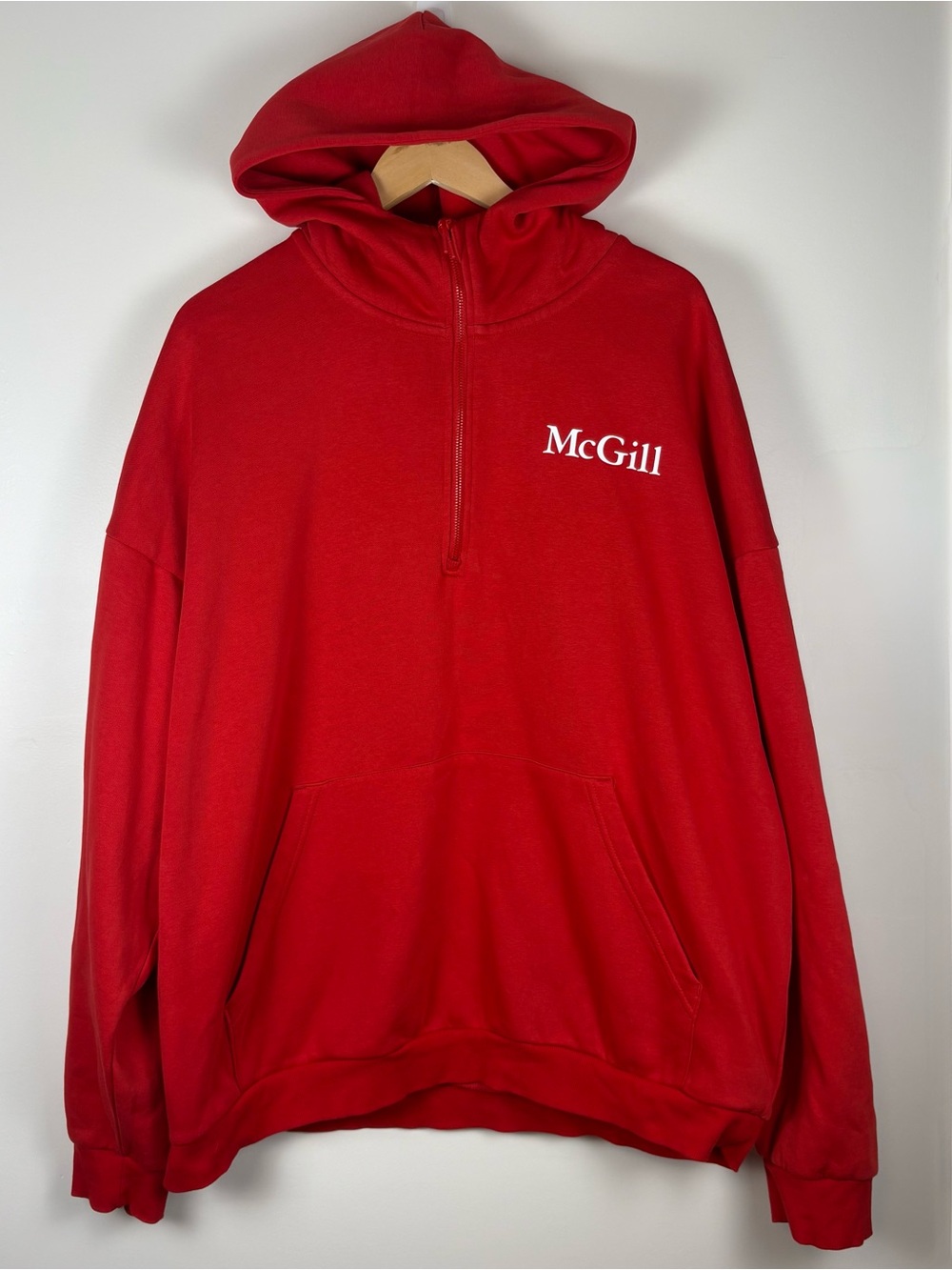 McGill University Cocoburry Red Quarter-Zip Collegiate Pullover Hoodie Size 2X